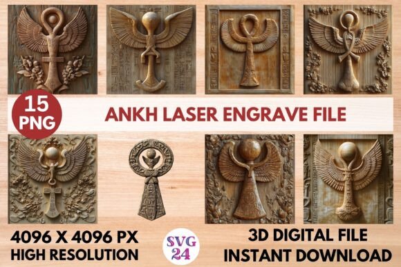Ankh Laser Engrave File: Premium 3D Design for Your Projects