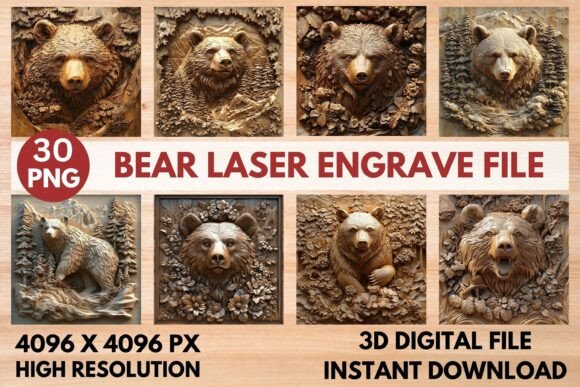 Bear Laser Engrave File: Stunning 3D Designs for Your Projects