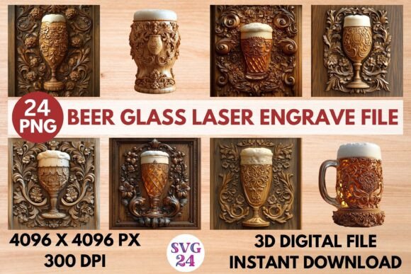 Beer Glass Laser Engrave File