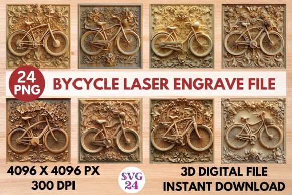 Bicycle Laser Engrave File: A Creative Design Asset