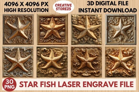 Bring Coastal Charm to Your Projects with a Star Fish Laser Engrave File