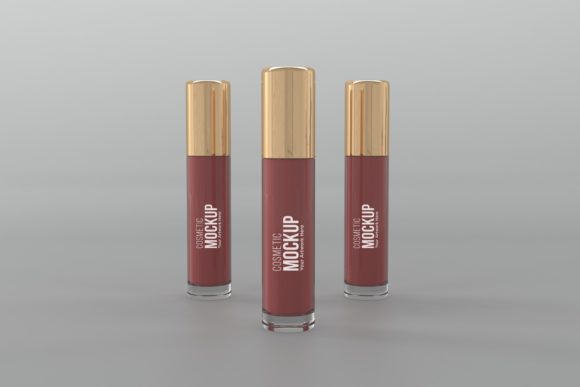 Cosmetic Three Bottle Mockup for Realistic Branding