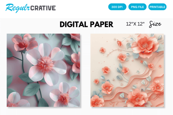 Flower Realistic Seamless Digital Paper for Creative Projects