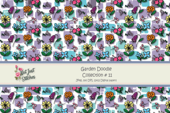 Garden Doodles Collection #11: Digital Papers for Crafters