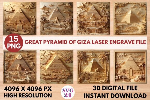 Great Pyramid of Giza: Iconic Design for Laser Engraving