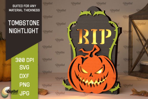Halloween Tombstone Nightlight Laser Cut