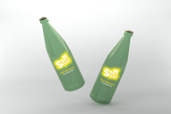 Soft Drink Two Bottle Mockup: Realistic 3D Branding Asset