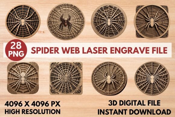 Spider Web Laser Engrave File for Stunning 3D Projects
