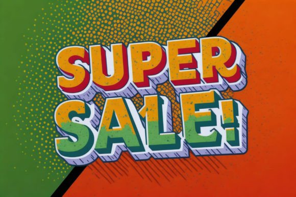 Super Sale Pop Art Comic Text Effect