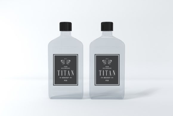Titan Two Bottle Mockup: Realistic 3D Design Showcase