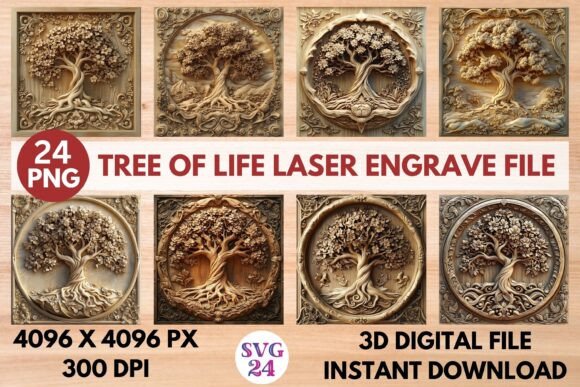 Tree of Life Laser Engrave File: Stunning 3D Designs for Your Projects