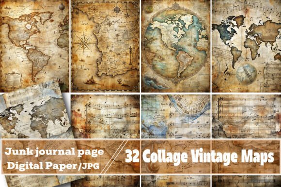 Unlock Creativity with Vintage Map Collage Pages